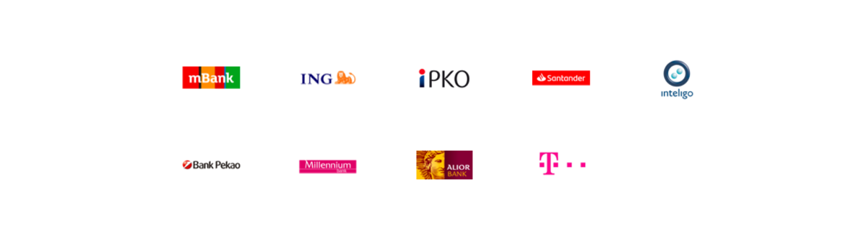 Logotypy banków w których można potwierdzić profil zaufany