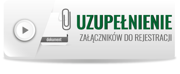 Na zdjęciu widoczny jest szary przycisk a na nim graficzny symbol kartki papieru oraz napis uzupełnienie załączników do rejestracji