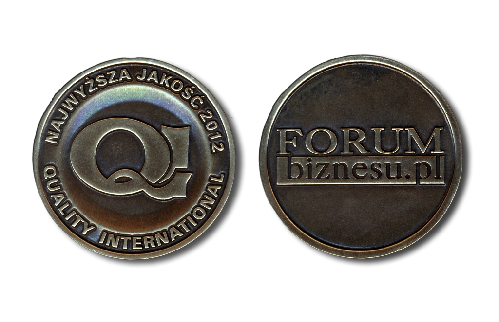Na zdjęciu medal Quality International za rok 2012