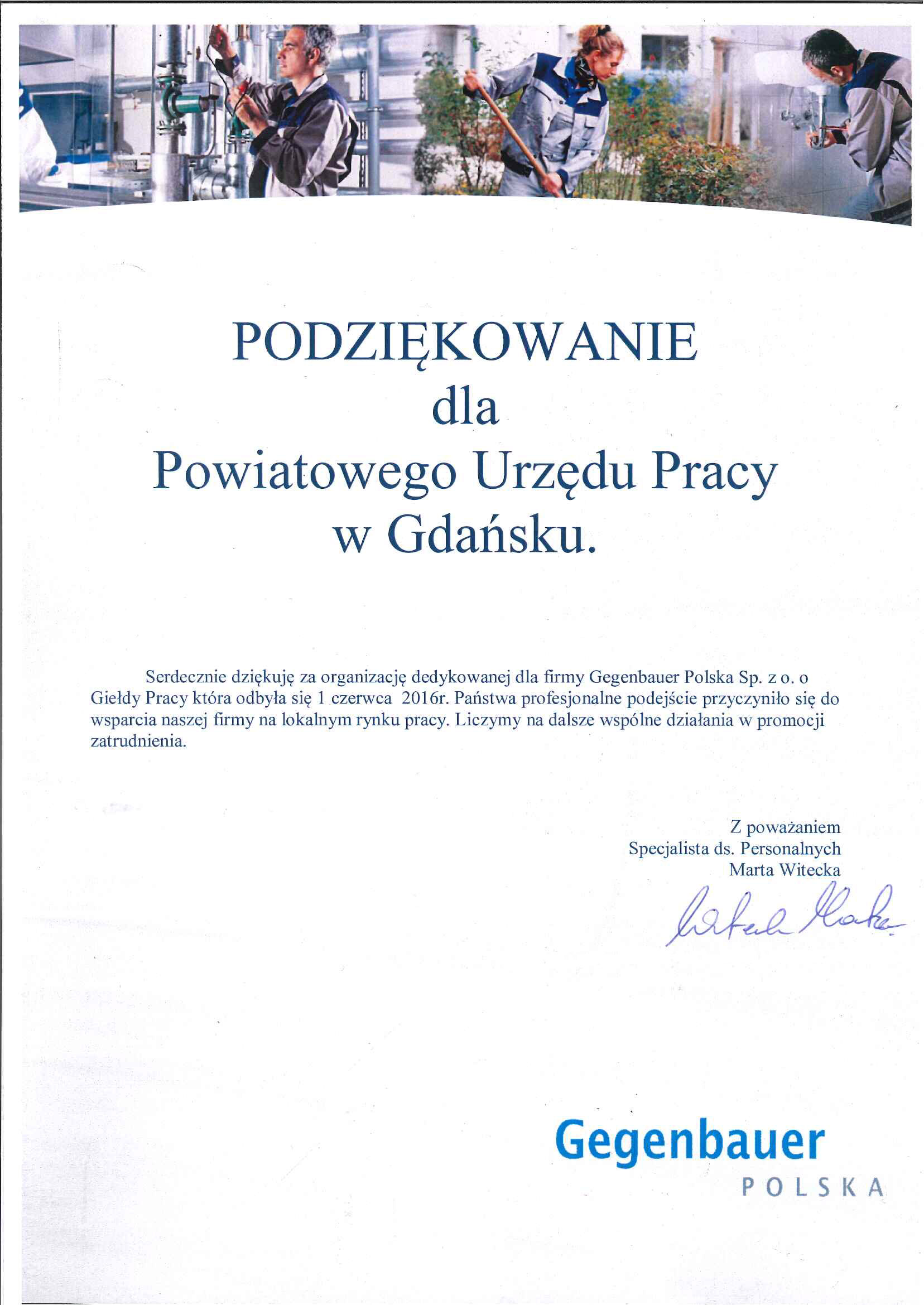 Podziękowanie gegenbauer