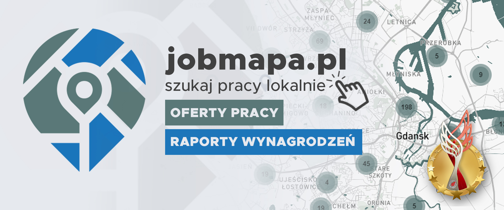 baner promujący stronę internetową jobmapa.pl