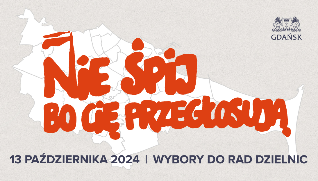 Baner promujący wybory do rad dzielnic