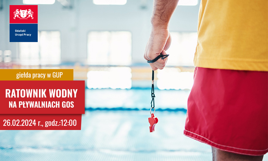 baner promujący giełdę pracy na stanowisko ratownik wodny