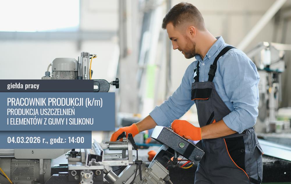 baner promujący giełdę pracy na stanowisko pracownik produkcji